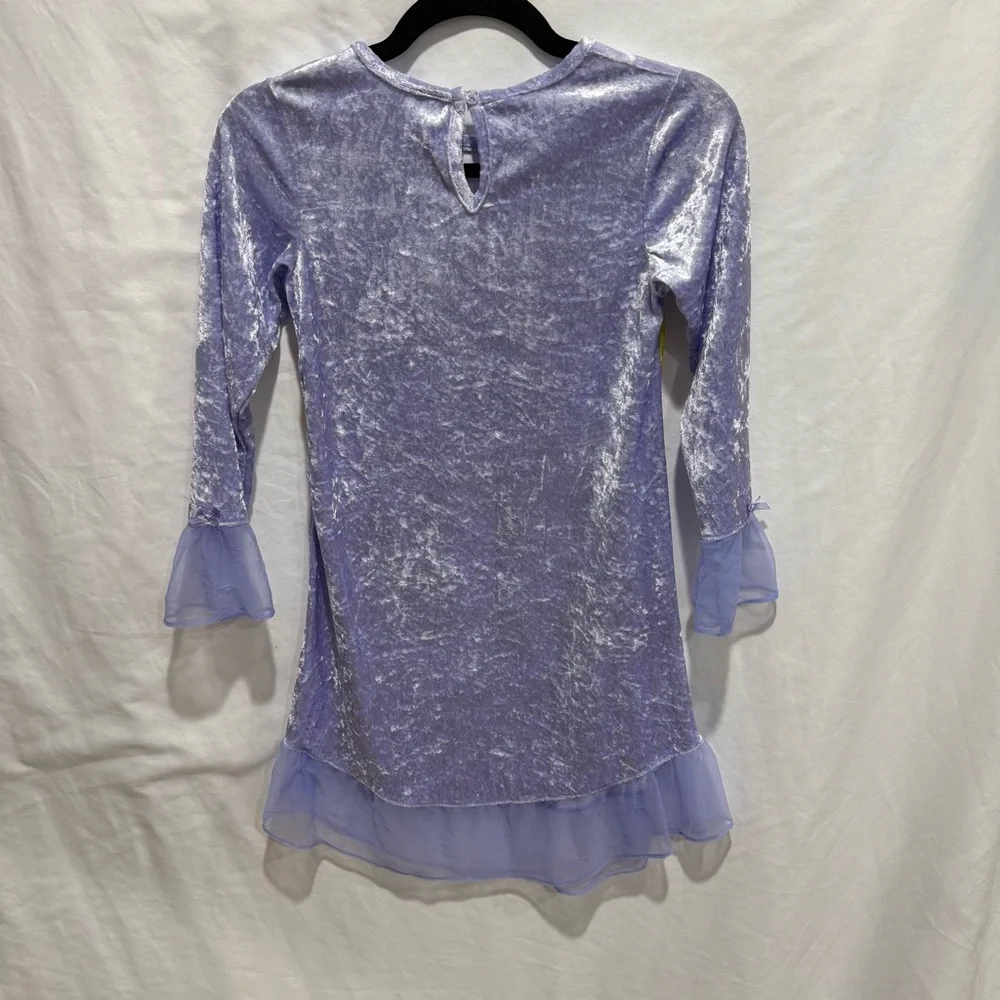 Vintage 2004 Care Bears Purple Velvet‎ Nightgown Dress Kids Size 10 Rainbow Gift